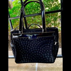 Vera Bradley Black Quilted With Patent Leather trim Handbag